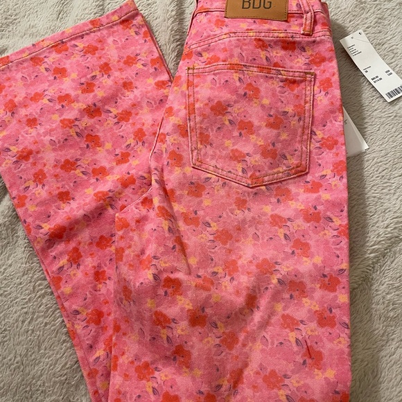 NWT BDG High Rise Flare Leg Floral Denim Pants - Picture 3 of 7